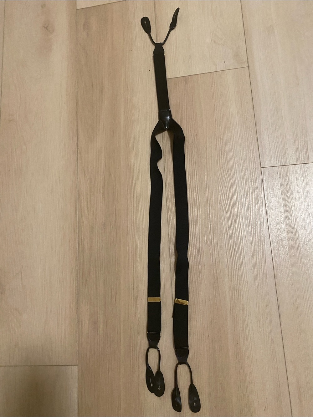 Black Men's Button-On Suspenders